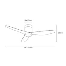 Alina 132cm DC Low Profile Ceiling Fan with LED Light